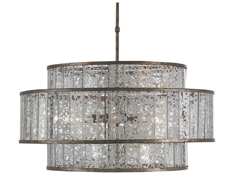 Luxecor Vistas Pyrite Bronze raj Mirror Glass Drum Pendant
