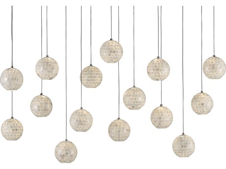 Luxecor Vistas 15-Light Painted Silver Pearl Globe Island Pendant