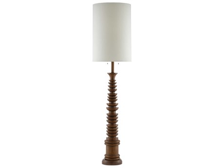 Luxecor Malayan Natural Light Eggshell Linen Brown Floor Lamp