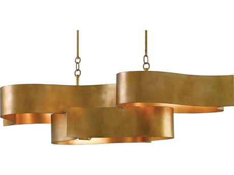 Luxecor Vistas 6-Light Antique Gold Leaf Island Pendant