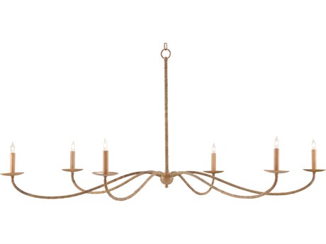 Luxecor Vistas 6-Light Painted Rattan Natural Brown Candelabra Chandelier