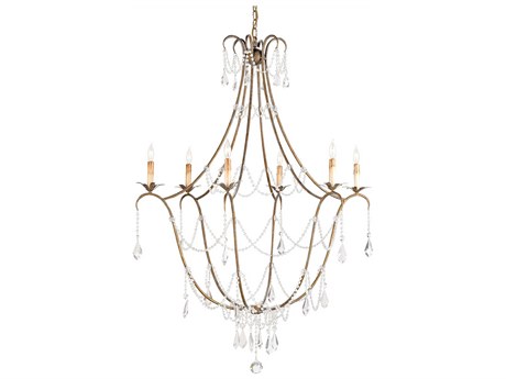 Luxecor Vistas 6-Light Rhine Gold Crystal Candelabra Chandelier