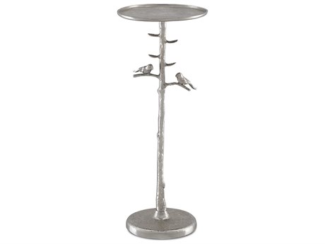 Luxecor Piaf Round Metal Polished Nickel End Table