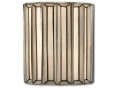 Luxecor Vistas 1-Light Antique Brass White Glass Wall Sconce