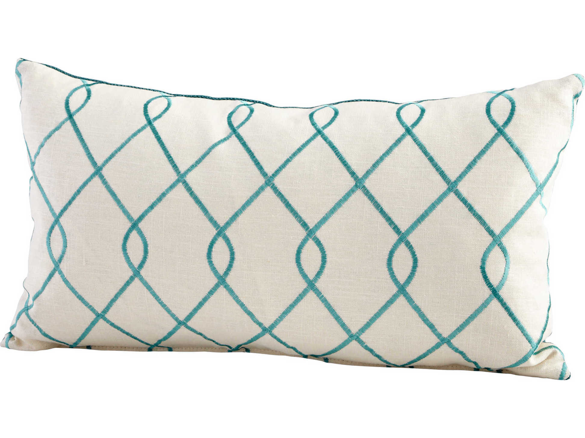 Cyan Design Turquoise & White Chain Link Pillow C306541