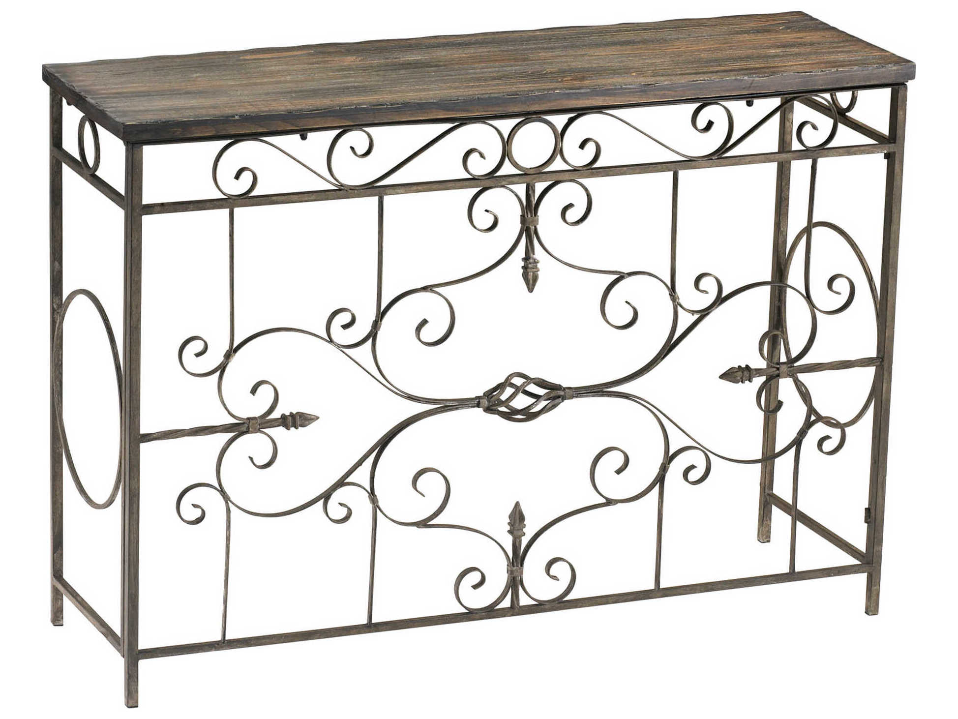 Cyan Design Iron Pecan Wood And Rust 42 Wide Rectangular Console Table