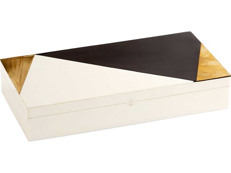 Cyan Design Black / Gold White 14" Modametric Container