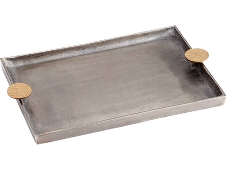 Cyan Design Silver / Gold 19" Obscura Tray