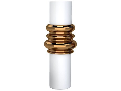 Driade Ordini By Analogia Project Large Matt White And Bronze Ceramic Vase