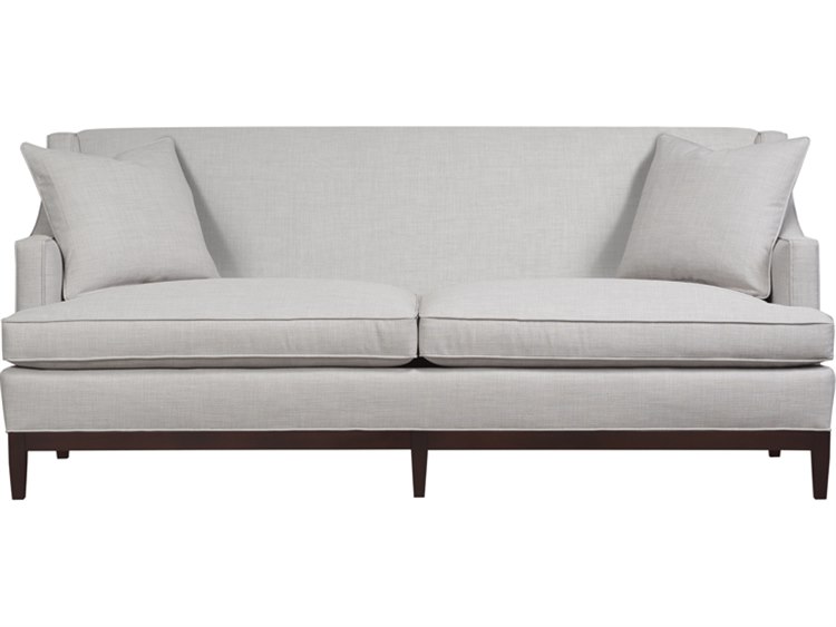 Duralee Cardiff Back Sofa With Cafe Wood Base Two Throw Duralee Cardiff Back Sofa With Cafe Wood Base Two Throw Pillows 10 617