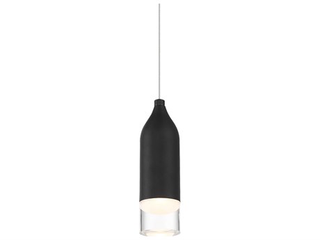 dweLED by WAC Lighting Action 1-Light Black LED Cylinder Linear Mini Pendant