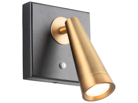 dweLED by WAC Lighting Arne 1-Light Black With Aged Brass LED Wall Sconce