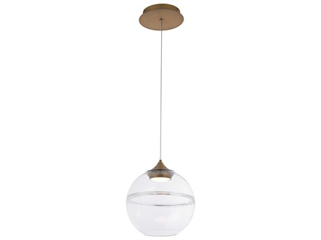 dweLED by WAC Lighting Bistro 1-Light Aged Brass Glass LED Globe Pendant