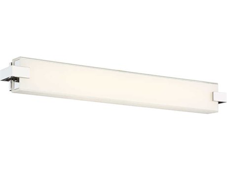dweLED by WAC Lighting Bliss 1-Light Polished Nickel Glass LED Vanity Light