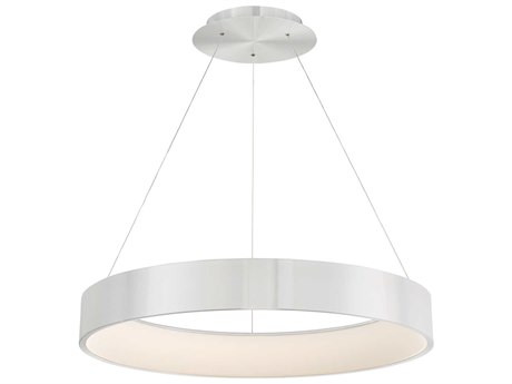 dweLED by WAC Lighting Corso 1-Light Brushed Aluminum Silver LED Round Pendant
