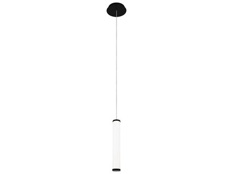 dweLED by WAC Lighting Flare 1-Light Black LED Cylinder Mini Pendant