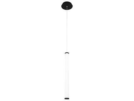dweLED by WAC Lighting Flare 1-Light Black LED Cylinder Mini Pendant