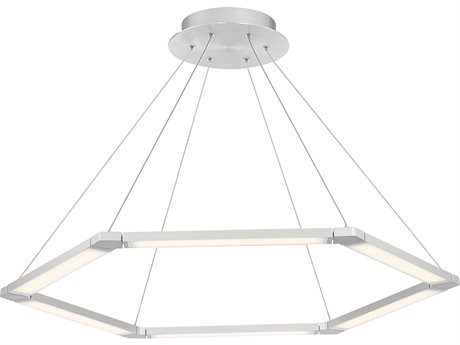 dweLED by WAC Lighting Lune 6-Light Aluminum Silver LED Geometric Pendant
