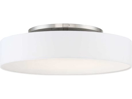 dweLED by WAC Lighting Manhattan 1-Light Brushed Nickel LED Round Flush Mount