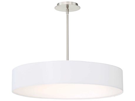 dweLED by WAC Lighting Manhattan 1-Light Brushed Nickel LED Drum Round Pendant