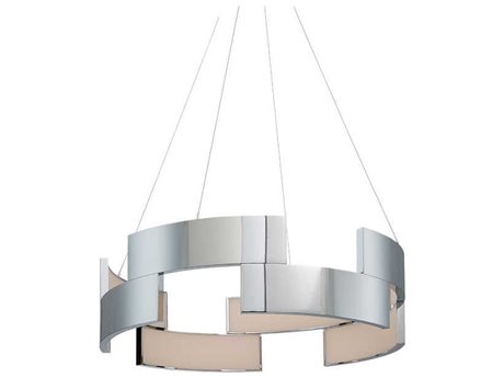 dweLED by WAC Lighting Trap 1-Light Chrome LED Geometric Round Pendant
