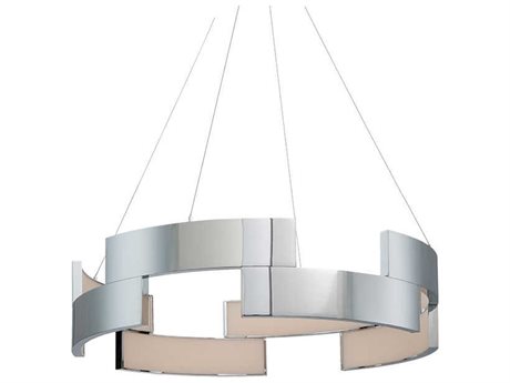 dweLED by WAC Lighting Trap 1-Light Chrome LED Geometric Round Pendant