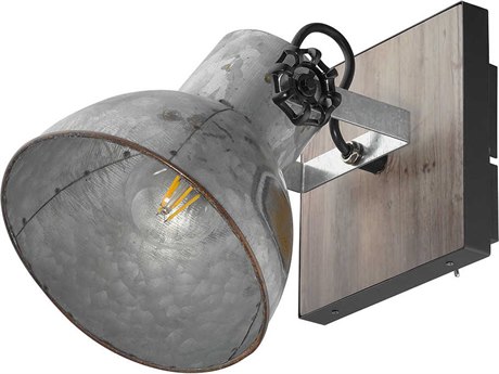 Eglo Barnstaple 1-Light Distressed Zinc Black Steel Wall Sconce