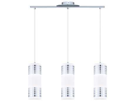 Eglo Bayman 3-Light Chrome Cylinder Island Pendant