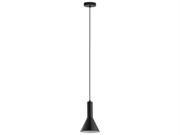 Eglo Canalello 1-Light Matte Black White Mini Pendant