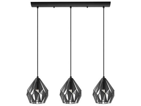 Eglo Carlton 3-Light Black Geometric Island Pendant