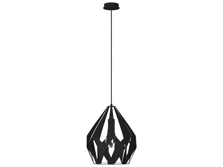 Eglo Carlton 1-Light Black Copper Geometric Mini Pendant
