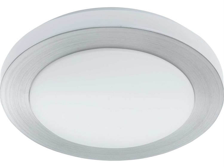 Eglo Carpi 1-Light Brushed Aluminum Silver Round Flush Mount