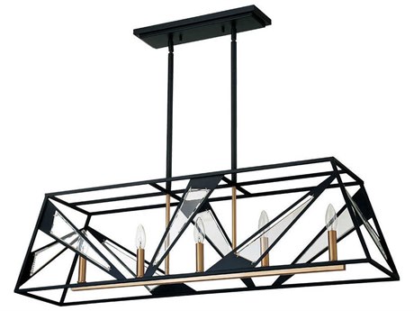 Eglo Corrietes 5-Light Matte Black Geometric Island Pendant