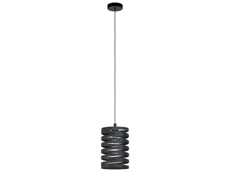 Eglo Cremella 1-Light Black Cylinder Mini Pendant