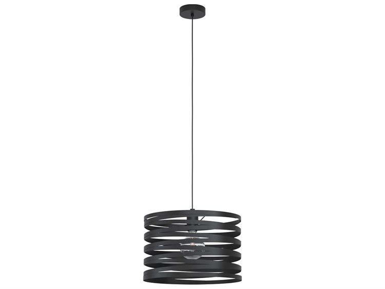 Eglo Cremella 1-Light Black Drum Pendant