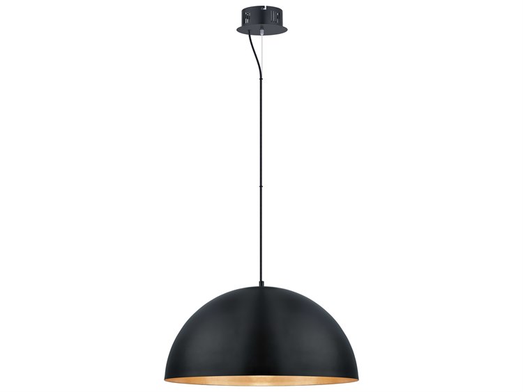 Eglo Gaetano 1-Light Black Gold Dome Pendant
