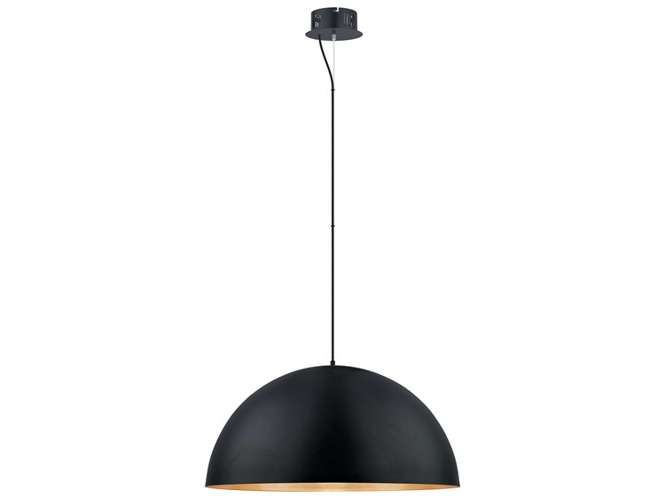Eglo Gaetano 1-Light Black Gold Dome Pendant