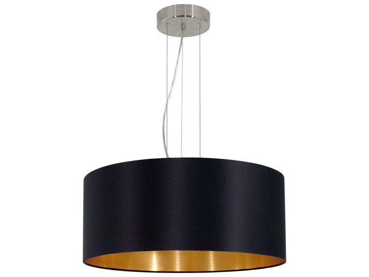Eglo Maserlo 3-Light Satin Nickel Drum Pendant