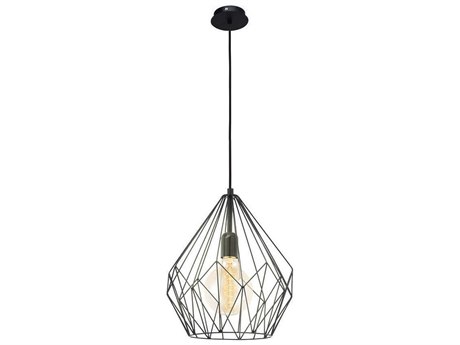 Eglo Carlton 1-Light Matte Black Geometric Mini Pendant