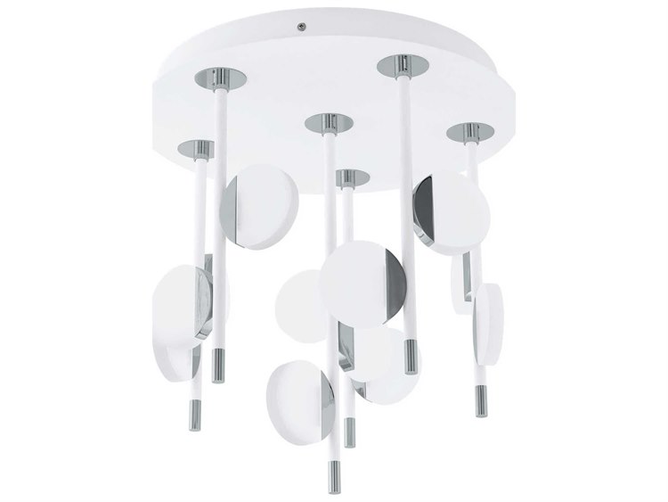 Eglo Olindra 12-Light White Chrome Semi Flush Mount