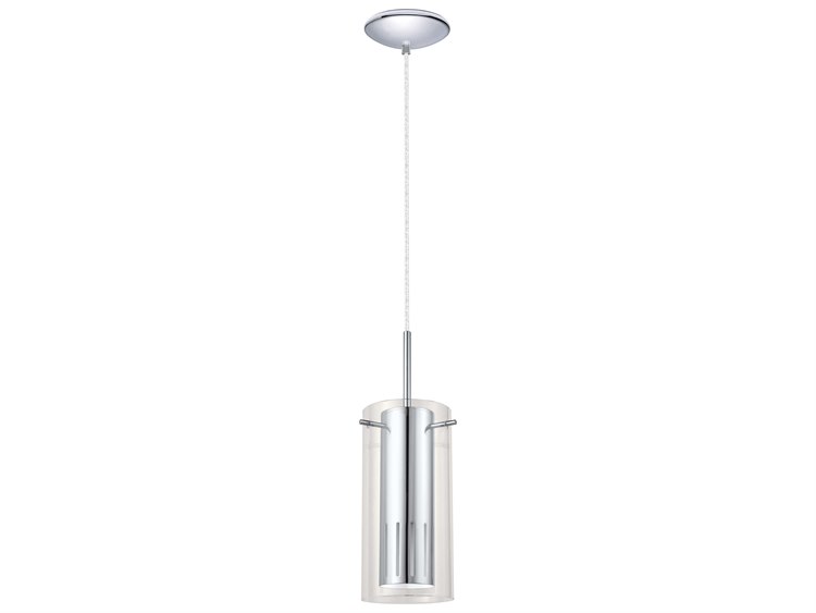 Eglo Pinto 1-Light Chrome Cylinder Mini Pendant
