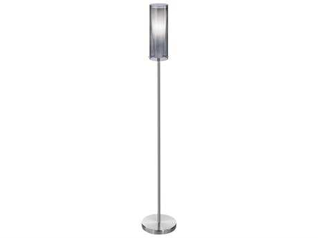 Eglo Pinto Nero Matte Nickel Smoked White Glass Floor Lamp