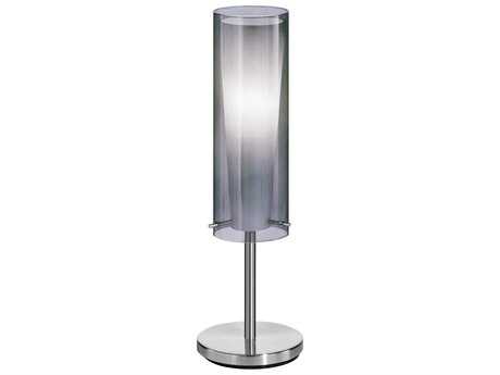 Eglo Pinto Nero Matte Nickel Smoked White Glass Table Lamp