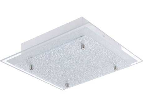 Eglo Priola 1-Light White Matte Nickel Flush Mount