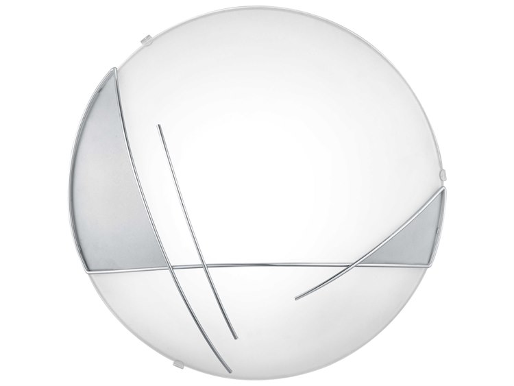 Eglo Raya 1-Light Chrome Satin Round Flush Mount