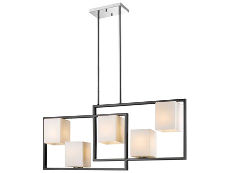 Eglo Regis Falls 5-Light Black Chrome Geometric Island Pendant