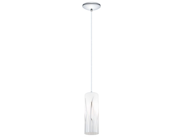 Eglo Rivato 1-Light White Chrome Cylinder Mini Pendant