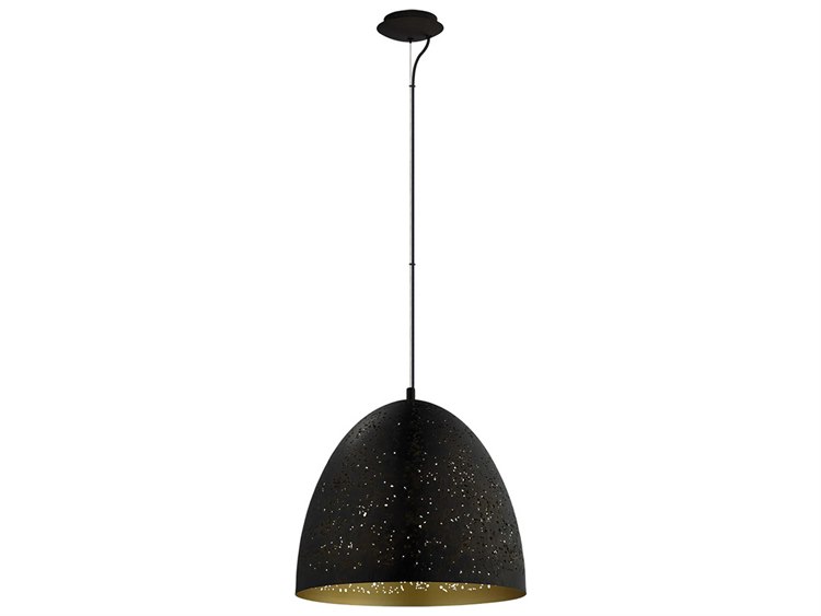 Eglo Safi 1-Light Matte Black Gold Dome Pendant