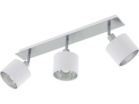 Eglo Valbiano 3-Light Matte Nickel White Drum Track & Rail Light