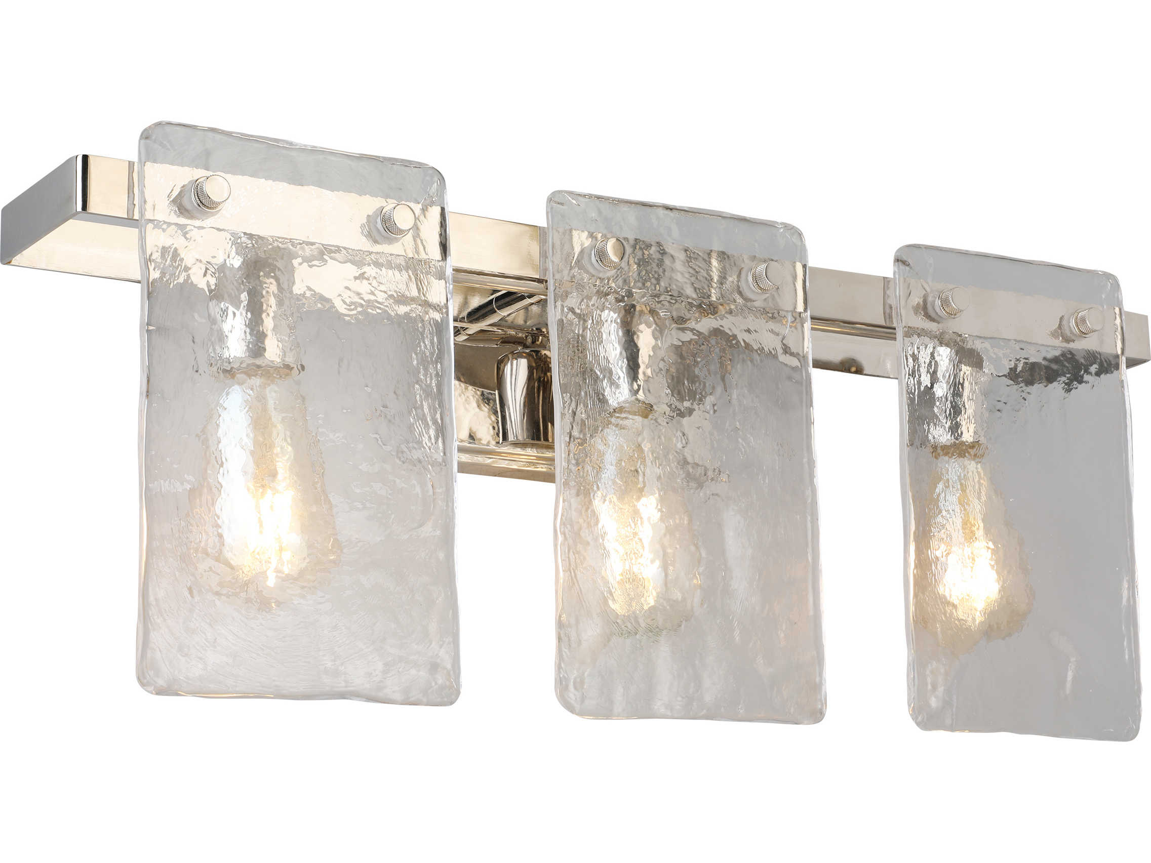 Eglo Wolter Polished Nickel 3 Light Glass Vanity Light Egl203993a